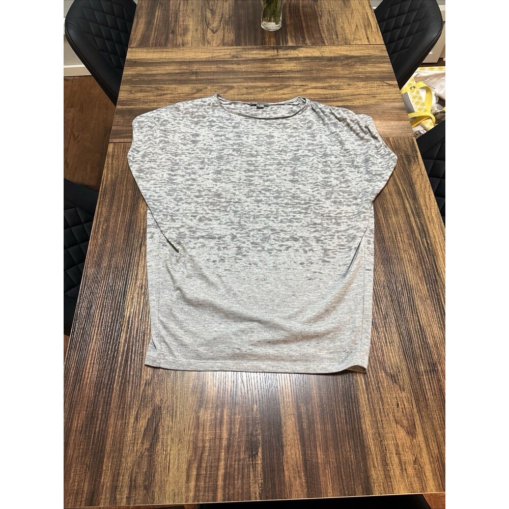 Vince - Long Grey Burnt Out Top Size S - EUC
